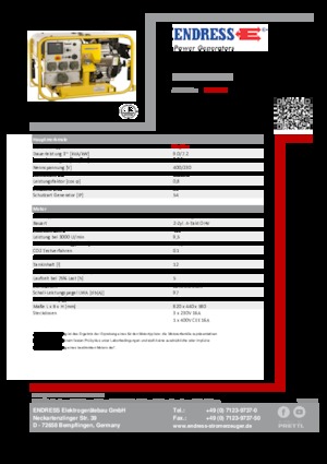 Grupos electrógenos, gasolina Endress ESE 604 DBG DIN