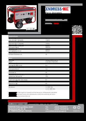 Grupos electrógenos, gasolina Endress ESE 606 DHS GT