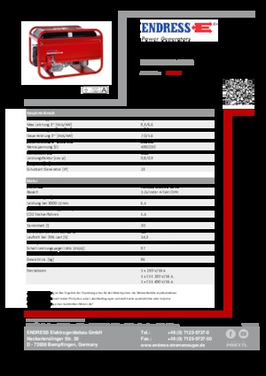 Grupos electrógenos, gasolina Endress ESE 606 DHS-GT ES