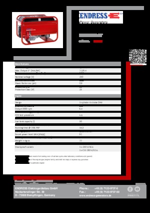Grupos electrógenos, gasolina Endress ESE 606 HS-GT