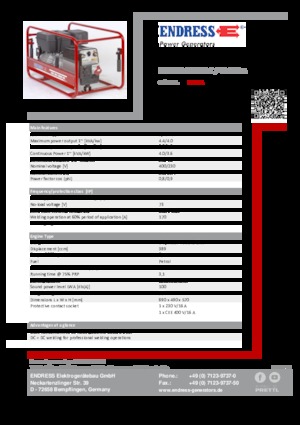 Grupos electrógenos, gasolina Endress ESE 804 SDHS-DC / 40-220 A