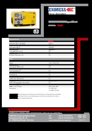 Grupos electrógenos, gasolina Endress ESE 907 DBG DIN Super Silent