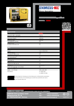 Grupos electrógenos, gasolina Endress ESE 907 DBG ES DIN Super Silent