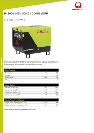 Grupos electrógenos, gasolina PRAMAC Lifter P 12000 THB