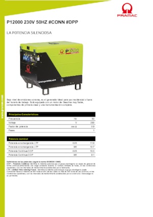 Grupos electrógenos, gasolina PRAMAC Lifter P 12000 THB