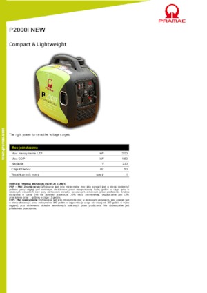Grupos electrógenos, gasolina PRAMAC Lifter P 2000 i