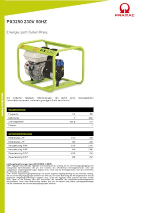 Grupos electrógenos, gasolina PRAMAC Lifter PX 3250
