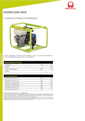 Grupos electrógenos, gasolina PRAMAC Lifter PX 3250
