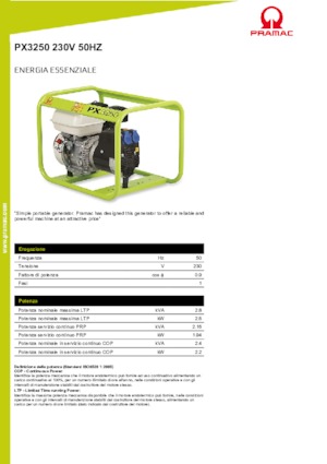 Grupos electrógenos, gasolina PRAMAC Lifter PX 3250