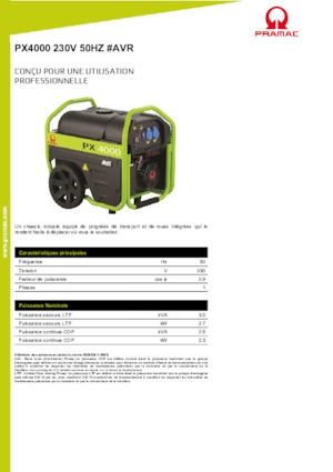Grupos electrógenos, gasolina PRAMAC Lifter PX 4000