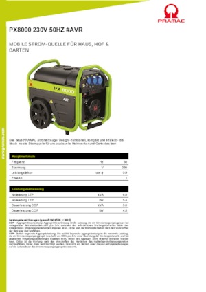 Grupos electrógenos, gasolina PRAMAC Lifter PX 8000