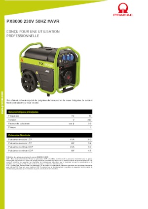 Grupos electrógenos, gasolina PRAMAC Lifter PX 8000
