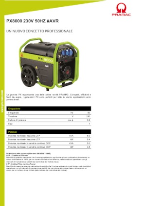 Grupos electrógenos, gasolina PRAMAC Lifter PX 8000