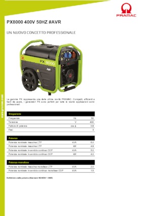 Grupos electrógenos, gasolina PRAMAC Lifter PX 8000 T