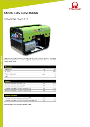 Grupos electrógenos, gasolina PRAMAC Lifter S 12000