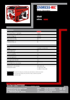 Grupos electrógenos, gasolina Endress SEA 6