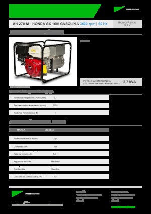 Grupos electrógenos, gasolina INMESOL AH 270-M