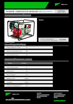 Grupos electrógenos, gasolina INMESOL AH 620-M