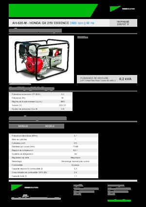 Grupos electrógenos, gasolina INMESOL AH 620-M