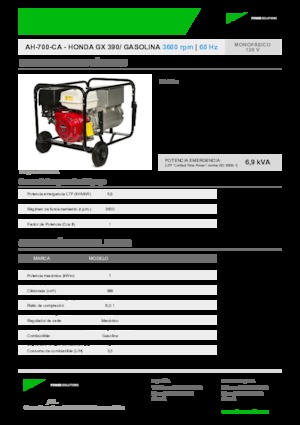 Grupos electrógenos, gasolina INMESOL AH 700-CA