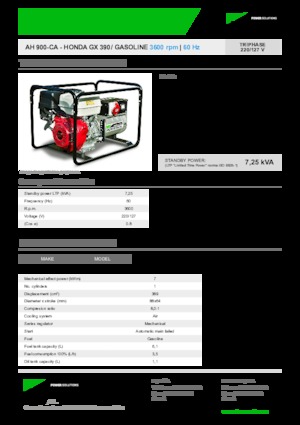 Grupos electrógenos, gasolina INMESOL AH 900-CA