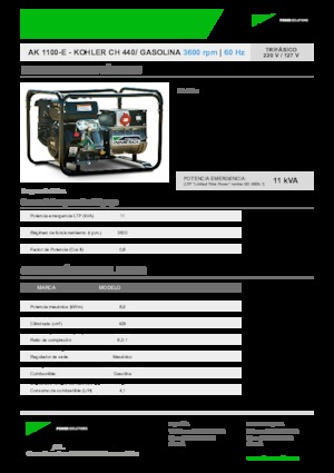 Grupos electrógenos, gasolina INMESOL AK 1100-E