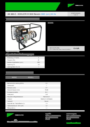 Grupos electrógenos, gasolina INMESOL AK 600-E