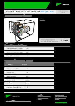 Grupos electrógenos, gasolina INMESOL AK 725-M