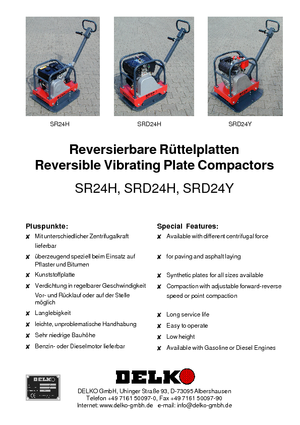 Planchas vibratorias reversibles Delko SR 24 H
