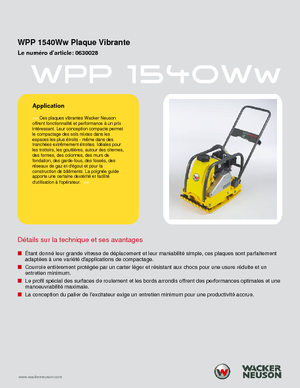Planchas vibratorias de una dirección Wacker Neuson WPP 1540 Ww