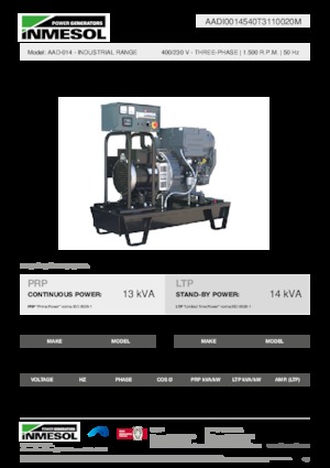 Grupos electrógenos diesel INMESOL AAD-014