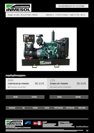 Grupos electrógenos diesel INMESOL AV-095