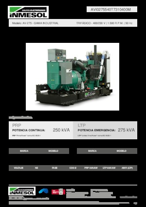 Grupos electrógenos diesel INMESOL AV-275