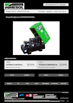 Grupos electrógenos diesel INMESOL BK-022
