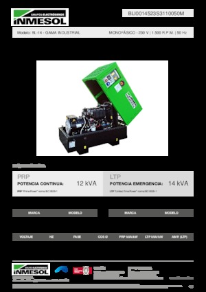 Grupos electrógenos diesel INMESOL BL-14