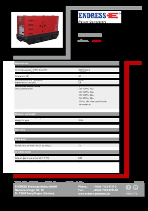 Grupos electrógenos diesel Endress ESE 225 JW/RS