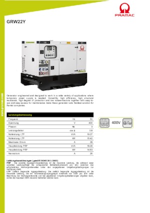 Grupos electrógenos diesel PRAMAC Lifter GRW 22 Y