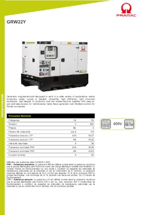 Grupos electrógenos diesel PRAMAC Lifter GRW 22 Y