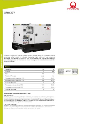 Grupos electrógenos diesel PRAMAC Lifter GRW 22 Y