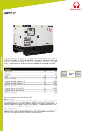 Grupos electrógenos diesel PRAMAC Lifter GRW 35 Y