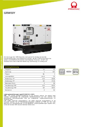 Grupos electrógenos diesel PRAMAC Lifter GRW 50 Y