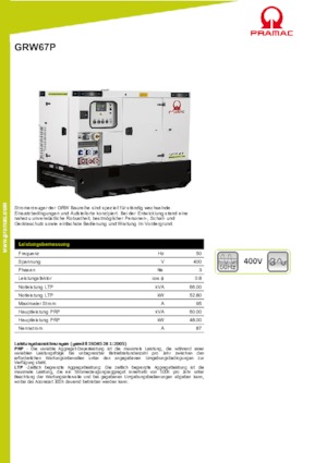 Grupos electrógenos diesel PRAMAC Lifter GRW 67 P