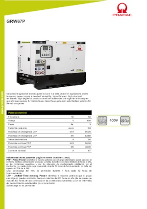 Grupos electrógenos diesel PRAMAC Lifter GRW 67 P