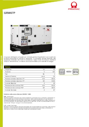 Grupos electrógenos diesel PRAMAC Lifter GRW 67 P