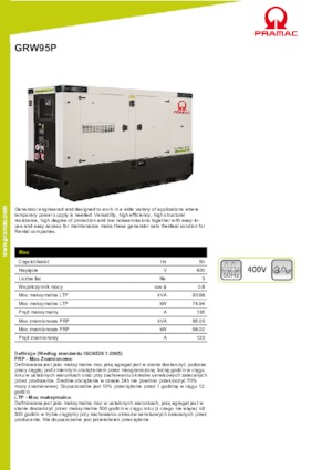 Grupos electrógenos diesel PRAMAC Lifter GRW 95 P