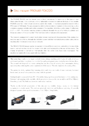 Segadoras traseras - disco sin acondicionadores Pronar PDK 220