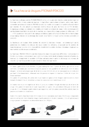 Segadoras traseras - disco sin acondicionadores Pronar PDK 220