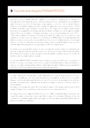 Segadoras traseras - disco sin acondicionadores Pronar PDT 300