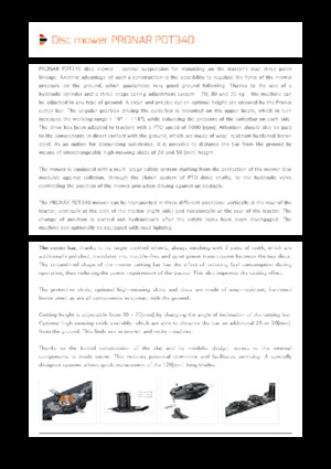 Segadoras traseras - disco sin acondicionadores Pronar PDT 340