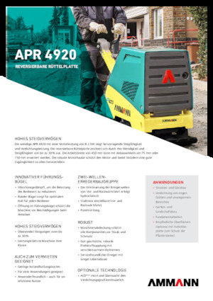 Planchas vibratorias reversibles Ammann APR 4920
